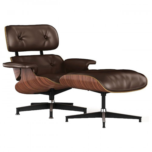 кресло lounge chair & ottoman коричневое в Таганроге