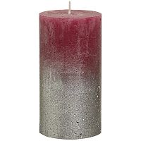 свеча большая бордовая с серебром rustic, 130х68 мм в Таганроге