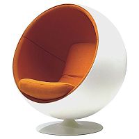 кресло eero ball chair бело-оранжевое в Таганроге