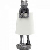 лампа настольная frog серая с белым абажуром в Таганроге