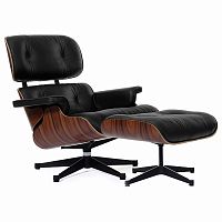 кресло eames style lounge chair & ottoman черное в Таганроге