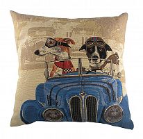 подушка с забавными собаками на синем автомобиле doggie drivers blue в Таганроге
