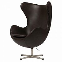 кресло egg chair кожа темно-коричневое в Таганроге
