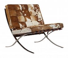 кресло barcelona chair коричнево-белое в Таганроге