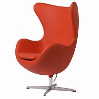 кресло egg chair кожа оранжевое в Таганроге