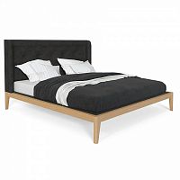 кровать двуспальная с мягким изголовьем 180x200 темно-серая fly soft new в Таганроге