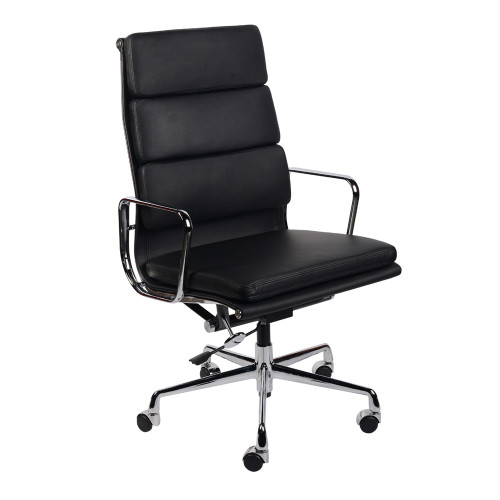 кресло eames style на колесиках черная кожа в Таганроге