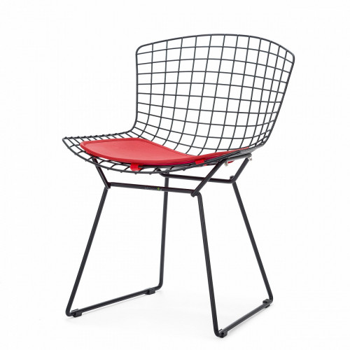 стул bertoia side кожаный standart черный в Таганроге