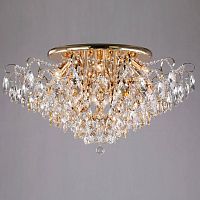 потолочная люстра eurosvet crystal 10081/12 золото/прозрачный хрусталь strotskis в Таганроге
