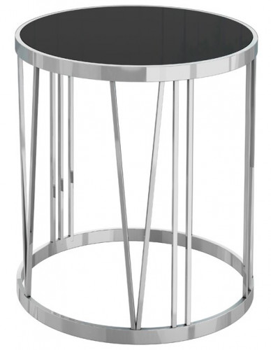 стол журнальный silver drum хром, черный в Таганроге