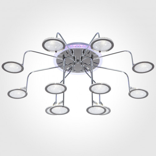 потолочная люстра eurosvet spider 80109/12 хром/синий+фиолетовый в Таганроге
