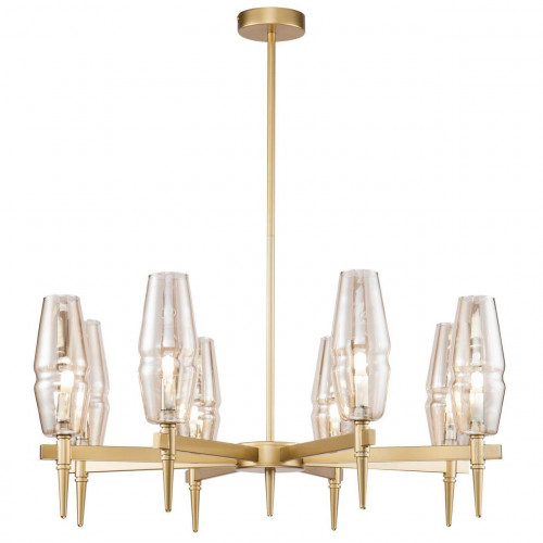 подвесная люстра maytoni lita h002pl-08g янтарная в Таганроге