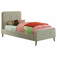 кровать button tufted flannelette beige 140х200 в Таганроге