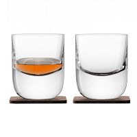 набор из 2 стаканов renfrew whisky с деревянными подставками 270 мл в Таганроге