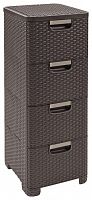 комод c 4 отделениями rattan style тёмно-коричневый в Таганроге