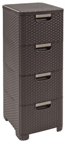 комод c 4 отделениями rattan style тёмно-коричневый в Таганроге