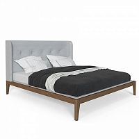 кровать двуспальная с мягким изголовьем 160x200 светло-серая fly soft new в Таганроге