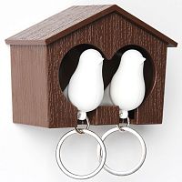 держатель+брелок для ключей двойной sparrow коричневый-белый в Таганроге