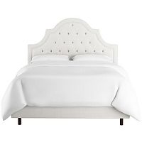 кровать двуспальная 160х200 белая с каретной стяжкой harvey tufted white в Таганроге