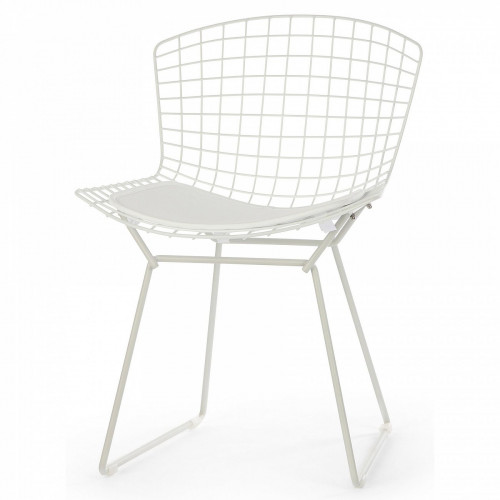 стул bertoia side кожаный standart белый в Таганроге