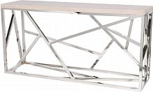 консоль geometric 180x50x90 хром, светло-коричневая столешица в Таганроге