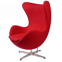 кресло arne jacobsen style egg chair красная шерсть в Таганроге