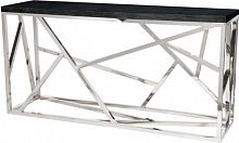 консоль geometric 180x50x90 хром, черная столешница в Таганроге
