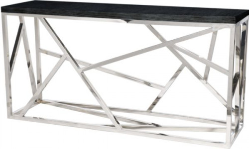 консоль geometric 180x50x90 хром, черная столешница в Таганроге
