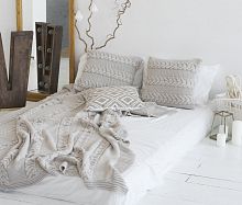 комплект плед с косами (180*220) и 2 наволочки (50*50) лён в Таганроге