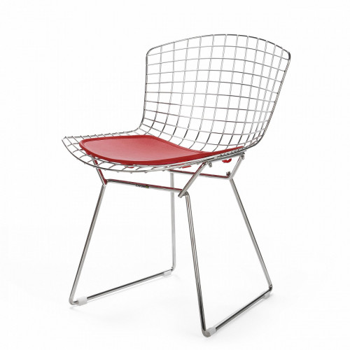 стул bertoia side кожаный standart красная подушка в Таганроге