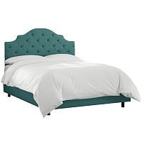 кровать двуспальная 160х200 зеленая с каретной стяжкой henley tufted teal в Таганроге