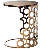 стол приставной gold circle 50x50х60 коричневый, золотой в Таганроге