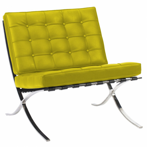 кресло barcelona chair кожа лимонное в Таганроге