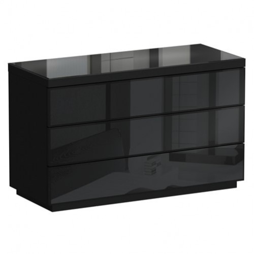 комод kristal 3 ящика черный глянец в Таганроге