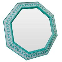 зеркало восьмиугольное голубое с белым принтом grace в Таганроге