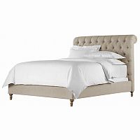 кровать двуспальная 160х200 бежевая из велюра chesterfield fabric sleigh bed в Таганроге
