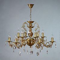 подвесная люстра ambiente alicante 8888/6+6 ab tear drop бронза в Таганроге