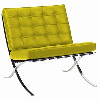 кресло barcelona chair экокожа лимонное в Таганроге