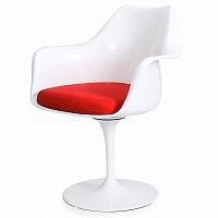 стул eero saarinen style tulip armchair красная подушка в Таганроге