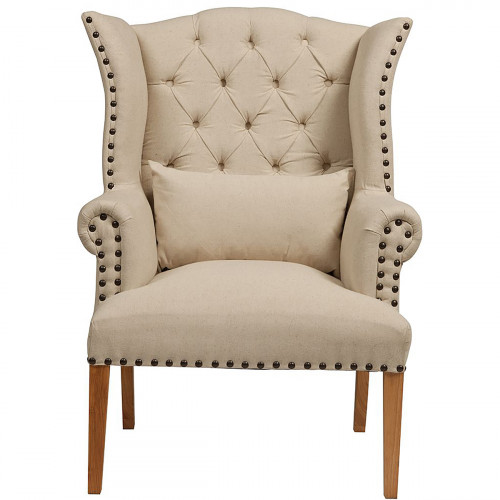 кресло quinn tufted armchair бежевое в Таганроге