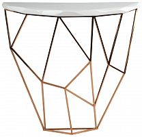консоль geometric 100x38x90 золото, белая столешница в Таганроге