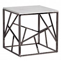 стол журнальный black chrome cube 55*55*56 см хром, белый в Таганроге