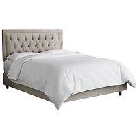 кровать двуспальная 160х200 серая с каретной стяжкой alix light gray в Таганроге