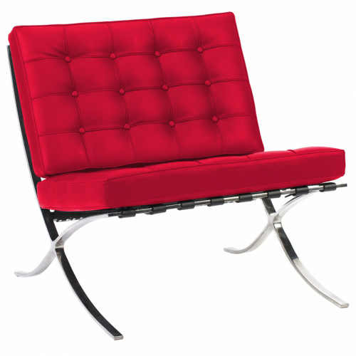 кресло barcelona chair экокожа красное в Таганроге