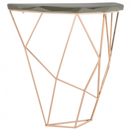 консоль geometric 100x38x90 золото, черная столешница в Таганроге