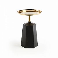 столик приставной plamp со столешницей в отделке золото на черном основании от la forma (ex julia gr в Таганроге