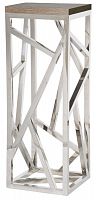 консоль geometric высокая 40x42x110 хром, коричневая столешница в Таганроге