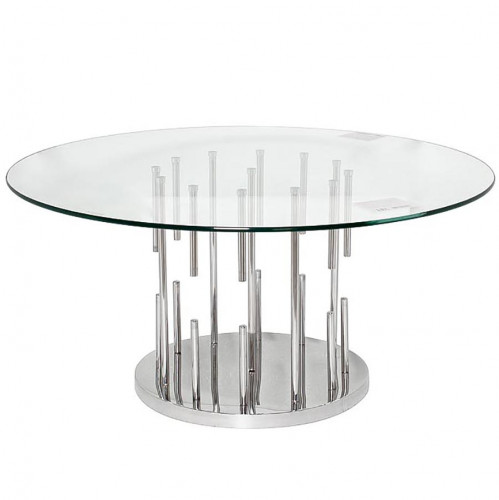 стол журнальный grozdi прозрачный, хром в Таганроге
