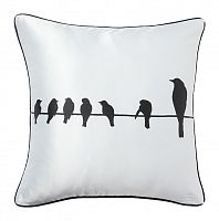 подушка с птичками на проводах birdies on a wire white в Таганроге
