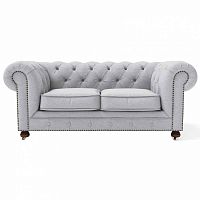 диван chesterfield lux двухместный прямой светло-серый в Таганроге